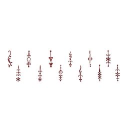Comet Busters 12 Pcs Reusable Designer Bindis - Maroon-14