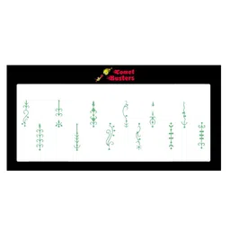 Comet Busters 12 Pcs Reusable Designer Bindis - Green-43
