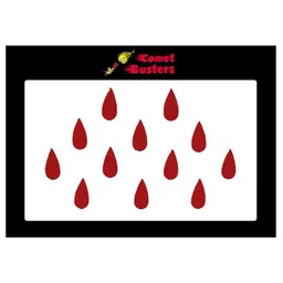 Comet Busters 12 Pcs Reusable Teardrop-Shaped Designer Bindis - Red-16
