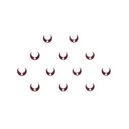 Comet Busters 12 Pcs Maroon Reusable Moon Shaped Stone Studded Bindi-19