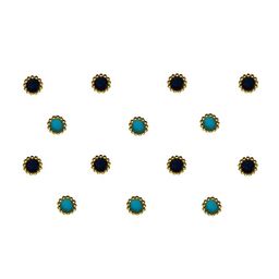 Comet Busters Black & Blue Stone Studded Round Shaped Bindis - 14 Pcs-5