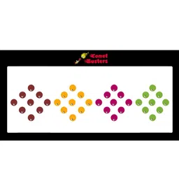 Comet Busters 36 Pcs Embellished Reusable Bindis - Multicoloured-11