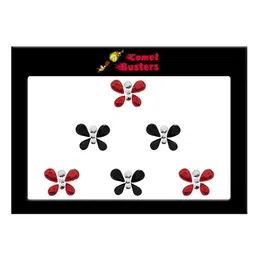 Comet Busters 6 Pcs Embellished Reusable Designer Butterfly-Shaped Bindis - Red & Black-15