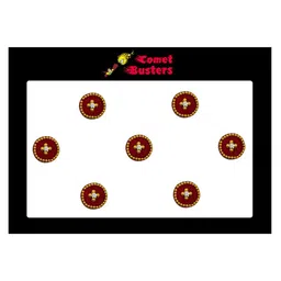 Comet Busters 7 Pcs Embellished Reusable Designer Bindis - Maroon & Gold-Toned-7