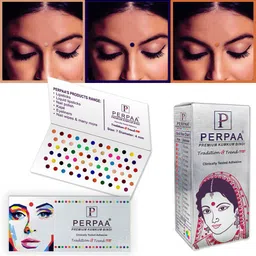 PERPAA Set Of 2 Premium Velvet Multicolor Kumkum Bindi - 15 Flaps Each - 05-07 image 2