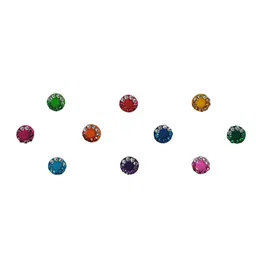 Comet Busters 10 Pcs Embellished Reusable Designer Bindis - Multicoloured image 3
