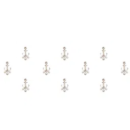 Comet Busters 10 Pcs Embellished Reusable Designer Bindis - Silver-Toned image 2