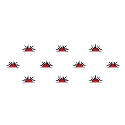 Comet Busters 10 Pcs Reusable Sun-Shaped Designer Bindis - Black & Red image 2