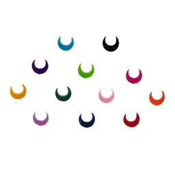 Comet Busters 12 Pcs Reusable Crescent-Shaped Designer Bindis - Multicoloured image 3