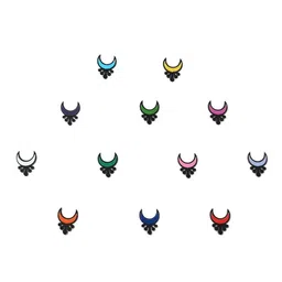 Comet Busters Multicolored Crescent Shaped Bindis - 12 Pcs image 2