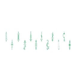 Comet Busters 12 Pcs Reusable Designer Bindis - Green image 2