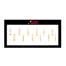 Comet Busters 12 Pcs Reusable Designer Bindis - Yellow image 2