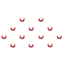 Comet Busters 12 Pcs Embellished Reusable Crescent-Shaped Bindis - Red image 3