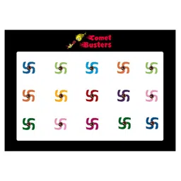 Comet Busters 15 Pcs Embellished Reusable Swastika-Shaped Designer Bindis - Multicoloured image 2