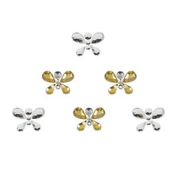 Comet Busters 6 Pcs Embellished Reusable Butterfly-Shaped Bindis - Silver & Gold-Toned image 2