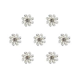 Comet Busters 7 Pcs Embellished Reusable Designer Bindis - Silver-Toned image 2