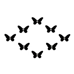 Comet Busters 8 Pcs Embellished Reusable Designer Butterfly-Shaped Bindis - Black image 2