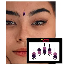Comet Busters 5 Pcs Reusable Designer Bindis - Purple image 3
