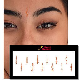 Comet Busters 12 Pcs Reusable Designer Bindis - Orange image 2