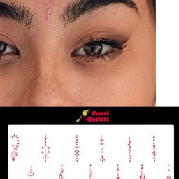 Comet Busters 12 Pcs Reusable Designer Bindis - Red image 2