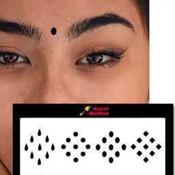 Comet Busters 36 Pcs Reusable Designer Bindis - Black image 3