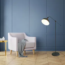 THE STELLAR KRAFT Grey & Copper Toned Metal Simply Floor Lamps-46
