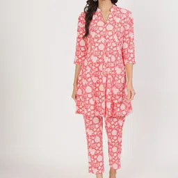 KALINI Printed Pure Cotton Tunic & Trouser-image-25