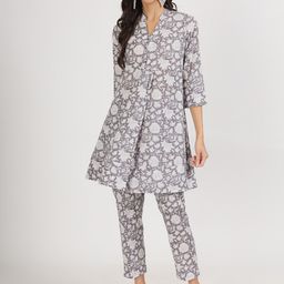 KALINI Printed Pure Cotton Tunic & Trouser-image-78