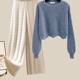 Alamode By Akanksha Women Blue Meraki Woolen Coord Set-picture-33