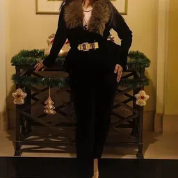 Alamode By Akanksha Women Black Murphy Luxury Coord Set-image-17