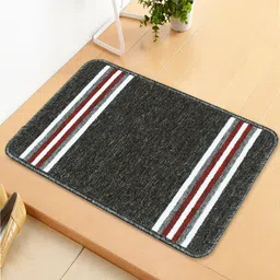 Bedspun Black & White Striped Anti Skid Doormat-picture-22
