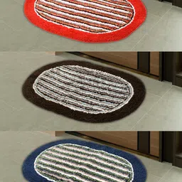 Kuber Industries Set Of 3 Printed Cotton Anti-Skid Doormat-54