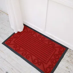 Ariana Unisex Maroon Textured Anti-Skid Doormat-14