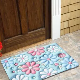 Dakshya Industries Blue & Pink 3D Printed Anti-Slip Doormat-image-39