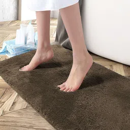 LUXEHOME INTERNATIONAL Brown Solid Anti-Skid Rectangular Doormats-36