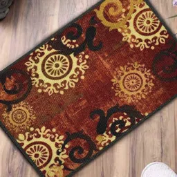 Gallery99 Brown Ethnic Pattern Machine Tufted Rectangular Doormats-16