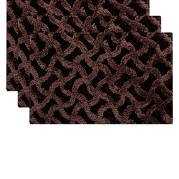 Kuber Industries Set Of 3 Brown Printed Anti-Skid Doormats-14