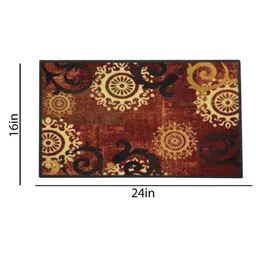 Gallery99 Brown Ethnic Pattern Machine Tufted Rectangular Doormats image 2