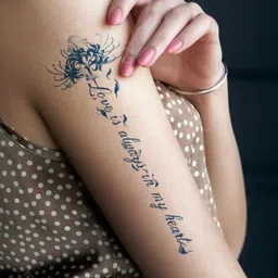 LICK Plant Base Semi Temporary Typography Matte Finish Body Tattoo - Navy Blue-image-91