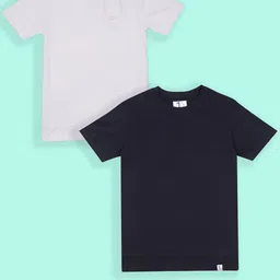 Jumping Joey Boys Pack of 2 Round Neck Pure Cotton Loose T-Shirt-image-87