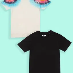 Jumping Joey Boys Pack Of 2 Dyed Pure Cotton Longline Loose T-shirt-image-16