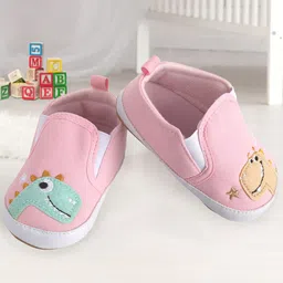 Baby Moo Girls Pink & Orange Dinosaur Printed Booties-picture-16