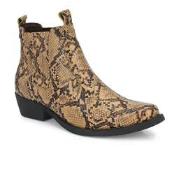 Delize Men Brown Textured High-Top Flat Boots-image-34