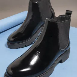 El Paso Women Black Flat Boots-image-65