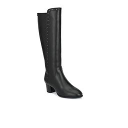 Delize Women Black High-Top Block Heeled Boots-57