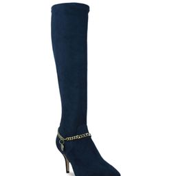 Saint G Navy Blue Leather Heeled Boots-image-99