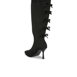 London Rag Women Stiletto Heeled Knitted Calf Boot Boots With Bow image 2