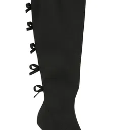 London Rag Women Stiletto Heeled Knitted Calf Boot Boots With Bow image 5