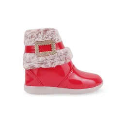 BAESD Girls Buckle Embellished LED Light Detail Faux Fur Trim Mid-Top Winter Boots image 3