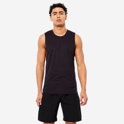 Men's Cross Training Crew Neck Slim-Fit Soft Breathable Tank Top - Black-image-15